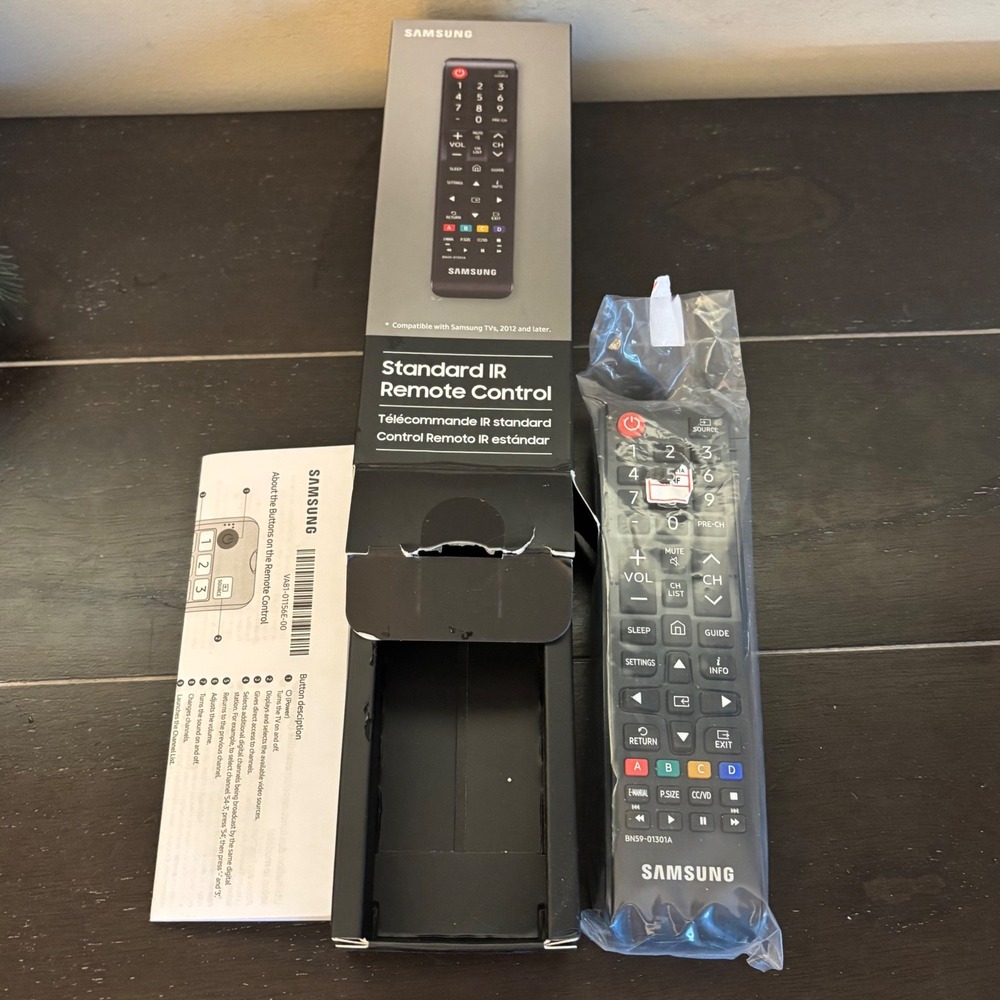 Samsung Standard IR Remote Control BN59-01301A VG-TM1240BN Black New Open Box